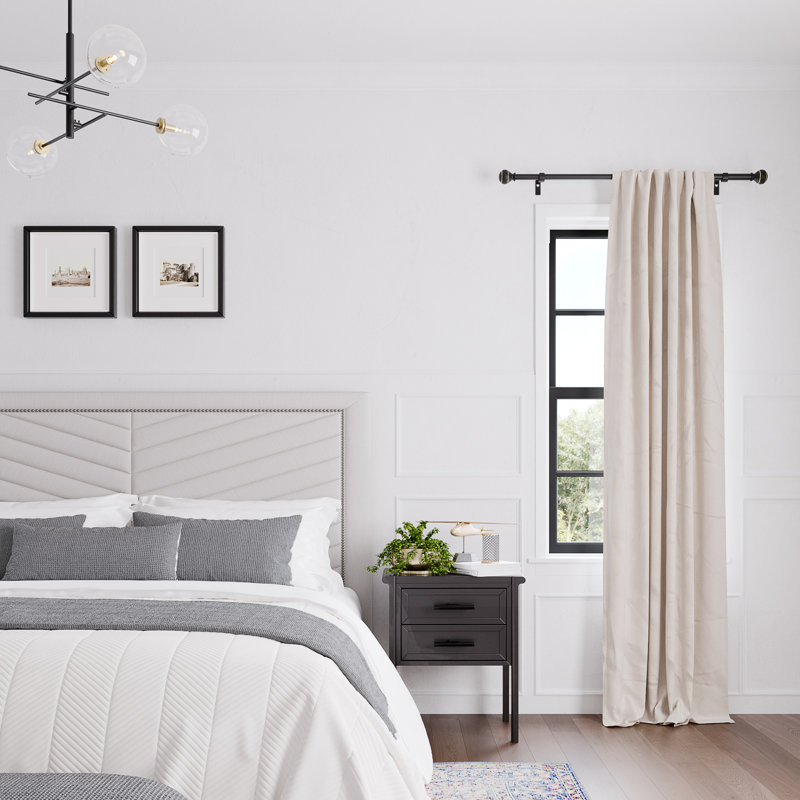 Venlite Adjustable Single Curtain Rod with Globe Ball Finial, 28" - 48"