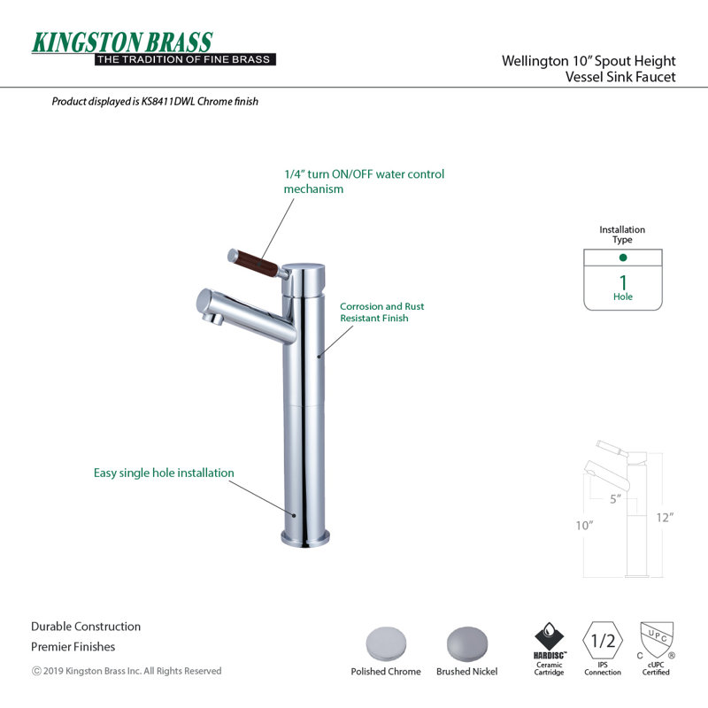 Single Hole Bathroom Faucet, Satin Nickel
