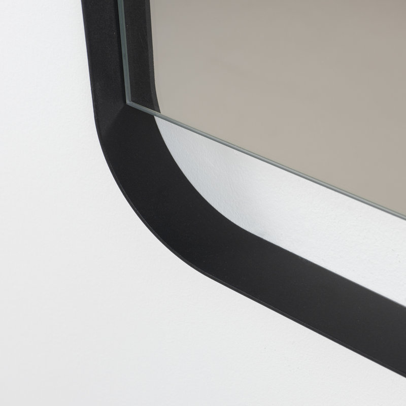 Rex Metal Rectangle Wall Mirror, 60cm H x 46cm W, Black