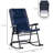 Navy Blue Outdoor Furniture, 2 Piece Rocking Chair Patio , Foldable For Porch, Camping, Balcony, With Supportive Chairs, & Folding In Blue, Strong