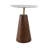 Modern Wood and Metal Accent Table with Round Stone Top, Contemporary Decorative Side Table.-1486635437