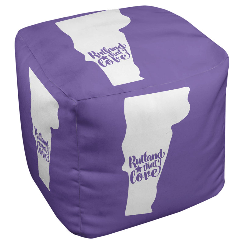 Repose-pieds cubique rutland vermont love, Mauve