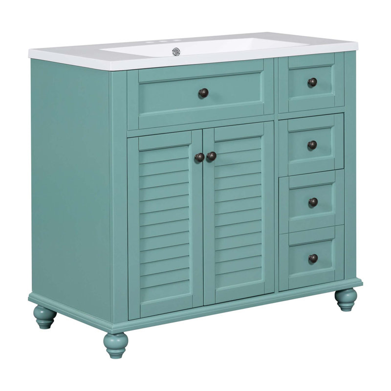 Meuble-lavabo simple avec plateau en résine 35,40 po Edras