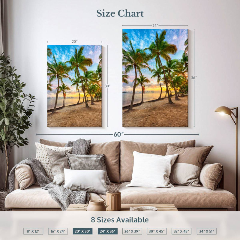 Gillard Anse Champagne Cove Palmiers, H 36 po x l 24 po