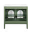 Meuble-lavabo autoportant de 36 po avec lavabo en céramique et capteur de mouvement-726762944