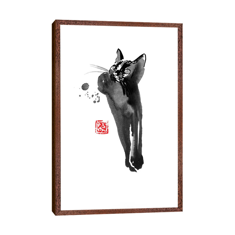 Patience by Péchane - Print on Canvas, 66.04 cm H x 45.72 cm W, Classic Brown Wood Framed