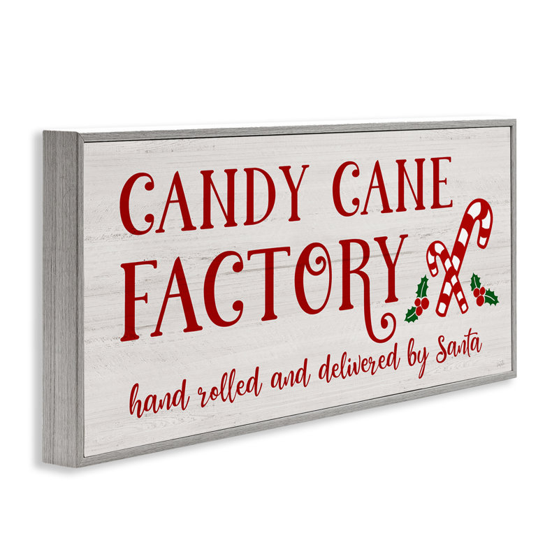 Art mural sur toile «Candy Cane Factory» par Natalie Carpentieri, Estampe numérique Farmhouse, H 13 po x l 30 po