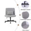 Chaise de bureau Criss Cross sans accoudoirs avec roulettes - polyvalente pour le bureau personnel, la méditation et le maquillage-1682090685