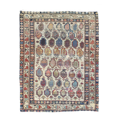 Tapis unique en laine noué à la main brun / orange / beige de 8 pi x 10 pi