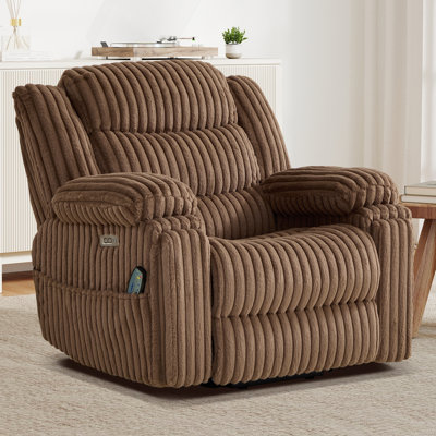 Fauteuil inclinable électrique lève-personne de 42,91 po de largeur avec massage à 8 points, chaleur lombaire, porte-gobelet USB / Type-C et recharge sans fil