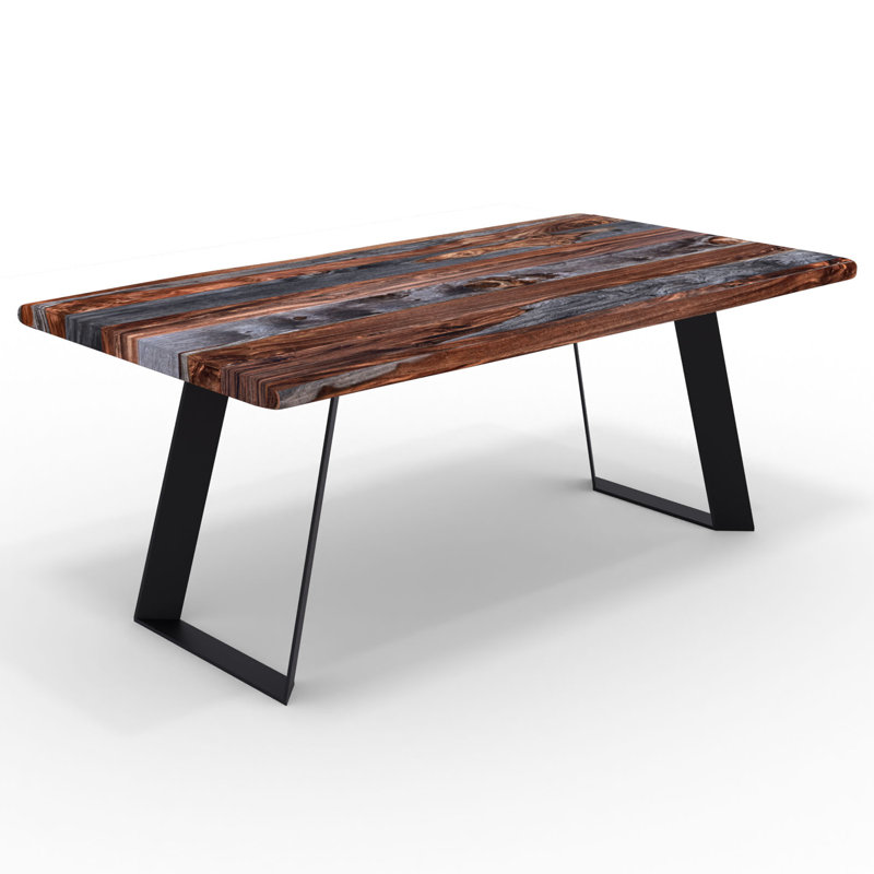Table de salle à manger Marchesa, H 30 po x L 72 po x l 40 po, Noir / Gris / Brun