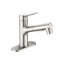 Robinet de lavabo de salle de bain avec douchette extractible, robinet de lavabo de salle de bain moderne à poignée simple avec bouchon de bonde escamotable et plaque de pont-126728738