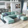 U shaped Sleeper Sectional Modular Sectional Sofa with Chaise