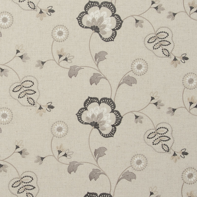 Manor House Chatsworth Fabric, Charcoal