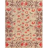 Valhalla Wool Oriental Area Rug in Tan/Red/Brown