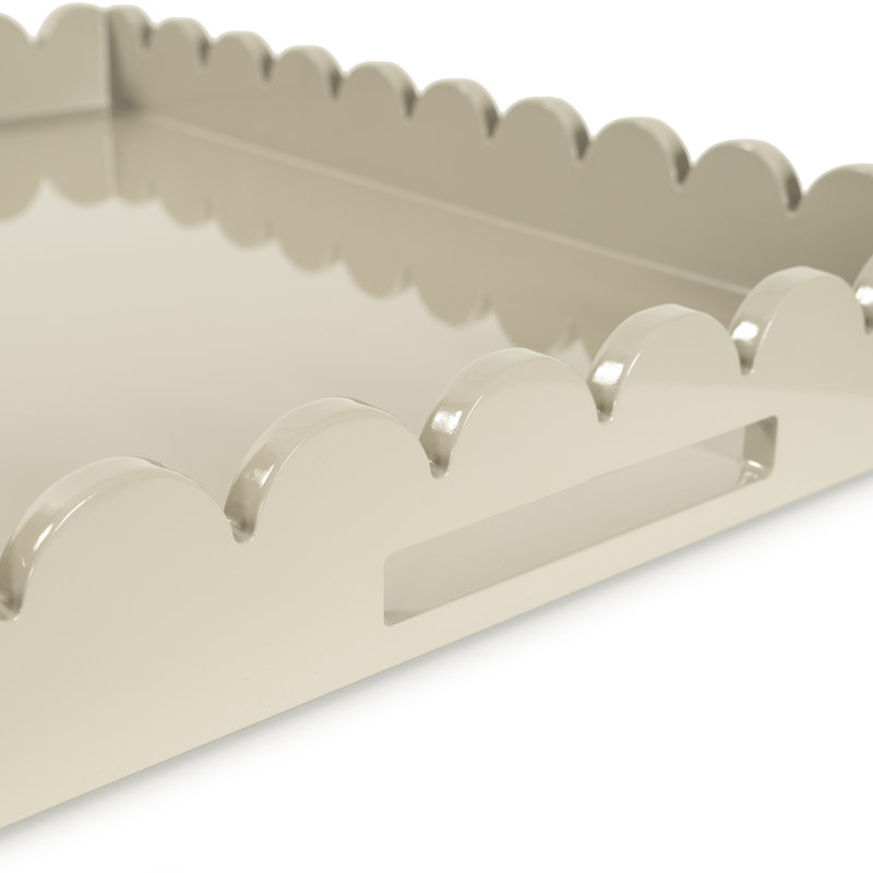 Plateau rectangulaire en bois festonné Hindley, Gris