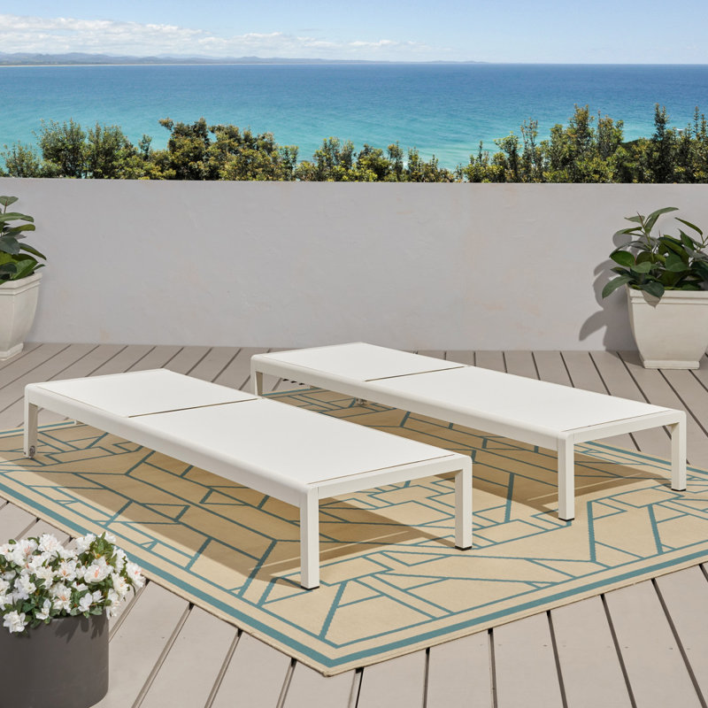 Cape Coral KD Chaise Lounge Whi(MP2) (Set Of 2), White, White