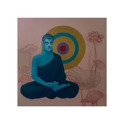 Bouddha calme | Acrylique sur toile | Par Debrata Basu | Pour la décoration murale