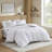 Elegant 3-piece Queen Bedding Set, Woven Striped Polyester, Modern Bedroom Décor