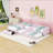 Luxurious L-Shaped Twin Upholstered Daybed with Pull-Out Trundle and Storage Drawers-129453467
