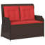 vidaXL Garden Bench Brown Poly Rattan-1527238511