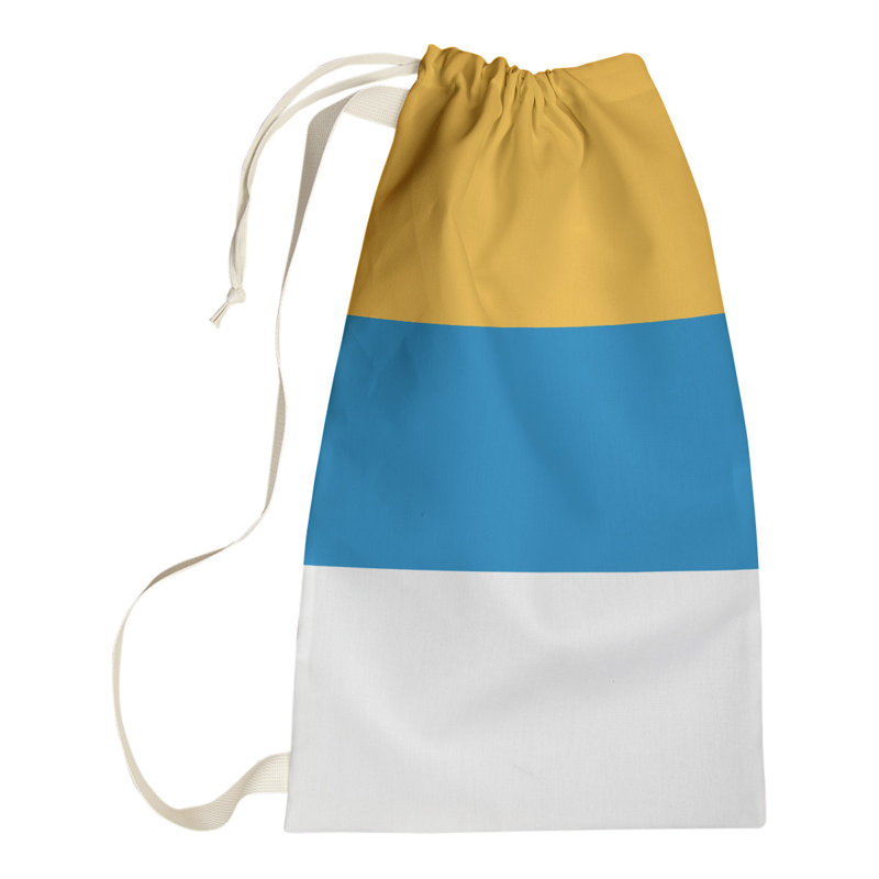 Oklahoma Laundry Hamper with Handles, Small ( 29" x 18" x 1.5"), Yellow/Blue/White