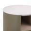 Table de chevet moderne arrondie avec tiroir de rangement et tablette de rangement ouverte-1640470728