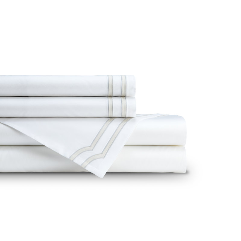 Soho Sheet Set, King, Ivory/Gray