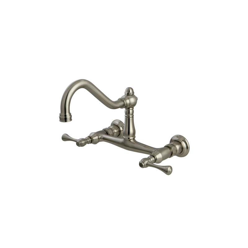 Wall Mounted Bathroom Faucet, Satin Nickel
