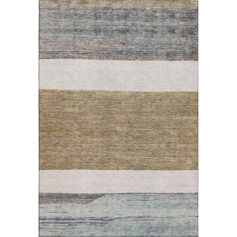 Premium Machine Washable Marasco AMF1624 Stripes Rug, Rectangle 10' x 14'