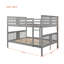 Lit double superposé au-dessus d'un lit double avec échelle pour chambre à coucher, mobilier de chambre d'amis - gris-2109811229