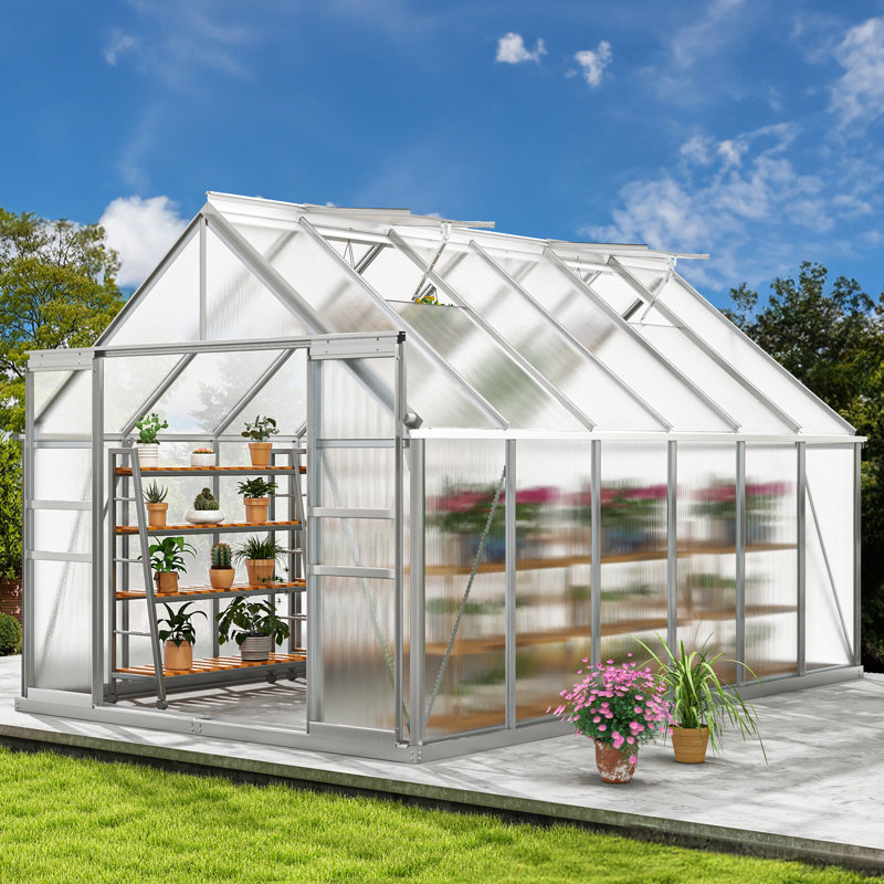 Serre en polycarbonate Balconera, 145", Argent argent