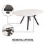 Table de salle à manger moderne extensible pour 4 à 6 personnes avec plateau en panneau de fibres à densité moyenne et pieds en métal