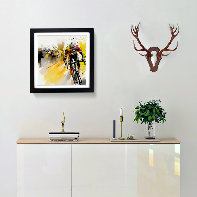 Tour De France Gestural Art No.1 - Framed Print, Black