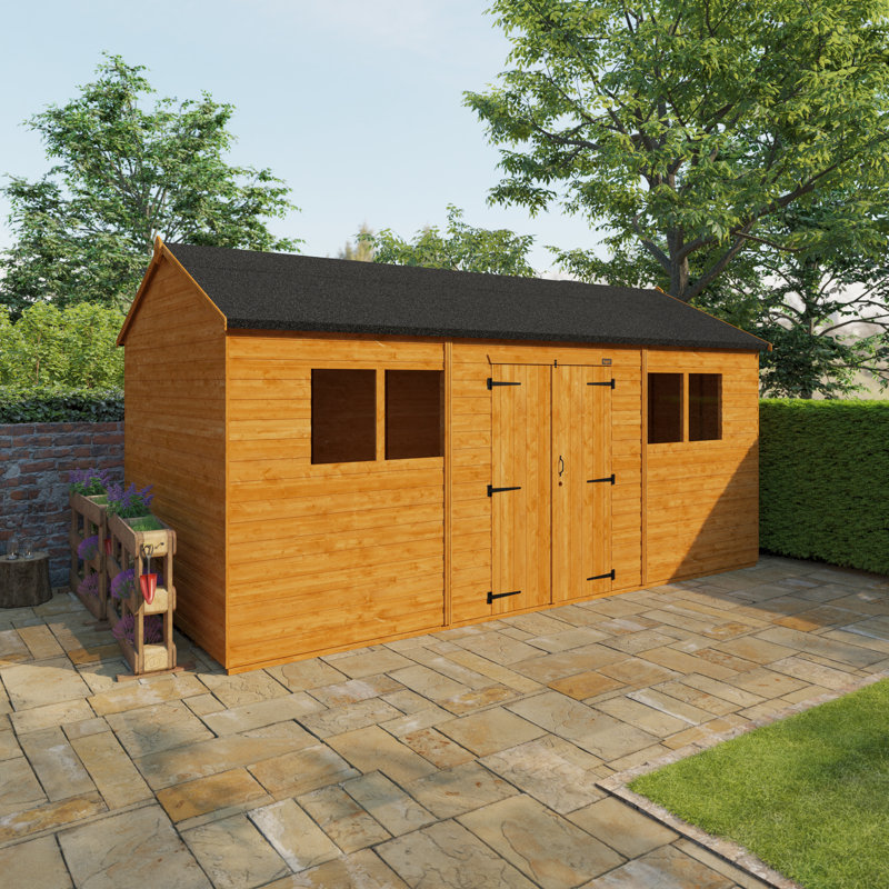 Tiger Solid Wood Shiplap Apex Garden Shed, 254cm H x 474cm W x 234cm D
