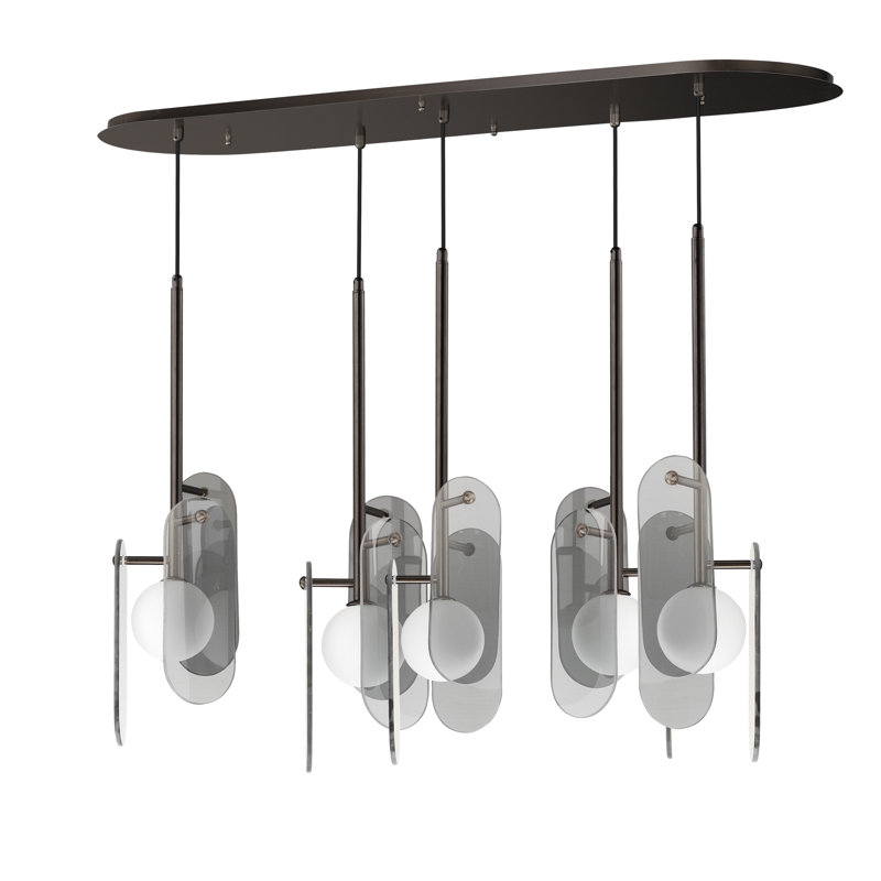 Megalith 5 - Light Pendant, Brushed Bronze, Mirror Smoke