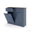 Armoire à déchets double inclinable, bleu campagne
