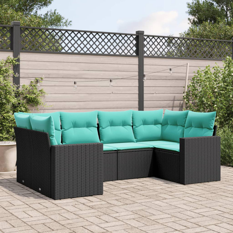 Ensemble de canapé de patio avec coussins 6 pièces Vidaxl