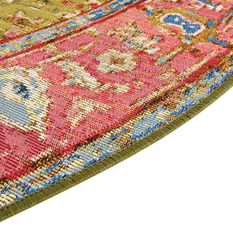 Tapis d'extérieur Multi_Unique Loom Limon, Rond 7 pi 1 po