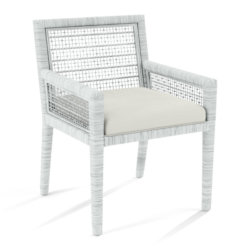 Pine Isle Arm Chair, Vanilla Crypton Performance; 0822-91, Java