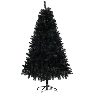 Artificial Black Christmas Tree, Holiday Decor with Steel Base