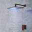 Rivera Dark Oil Rubbed Bronze LED Rain Shower with Wall Jets and Mixer Valve-48170709-48170711