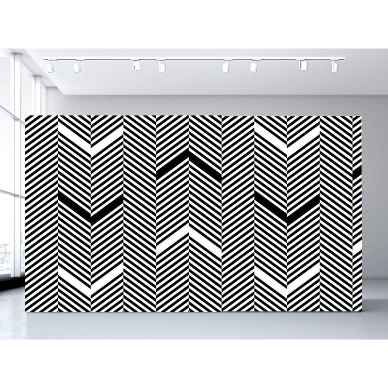 Murale à chevrons et chevrons, l 96 po x L 144 po