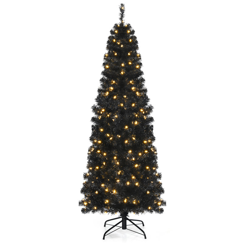 Arbre de Noël épinette noir 7 'H 7' avec 350 lumières DEL, H 6 po