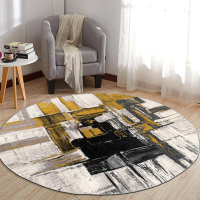 Doucette Abstract Ivory/Gold/Gray Area Rug