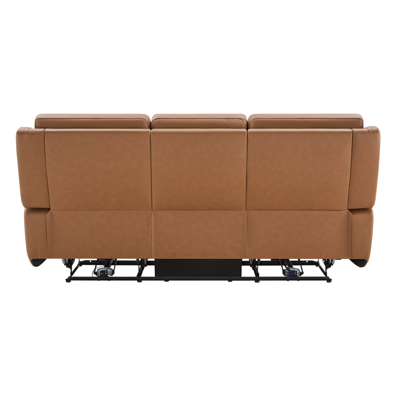 Genuine Leather Power Recliner Sofa, Aline Butternut Genuine Leather