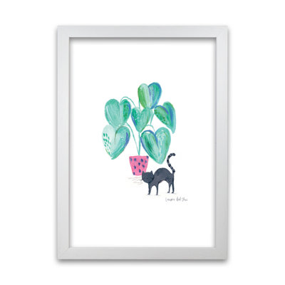 Cat and Hpouse Plant 1 Piece Wall Art