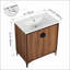 Meuble-lavabo 30 po à 2 portes avec meuble-lavabo autoportant en bois d'ingénierie avec lavabo