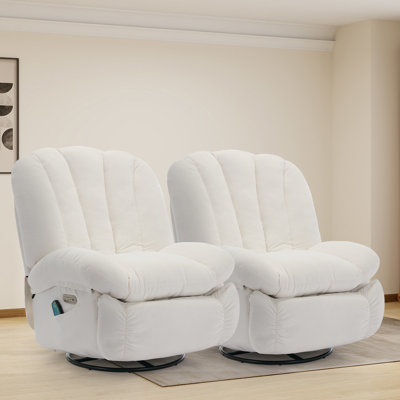 35.43" Wide Premium Electric Recliner Chair With Adjustable Heating, Multi-mode Vibration Massage, 360° Swivel & Power Tilt Function (set Of 2)