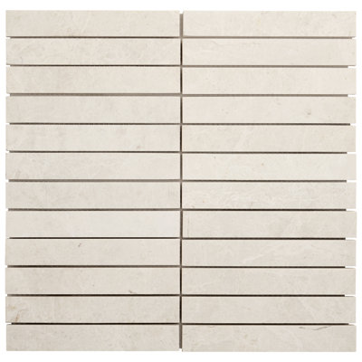 Vanilla White 12 In. X 12 In. Stacked Honed Marble Mosaic Floor And Wall Tile (10 Sq. Ft. / Each)